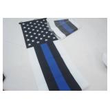 New Police Flags (3ct) Police Porch Banners. Black & Blue