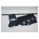 (2ct) New Black Shower Curtains. (1ct) Shower Curtain Rod