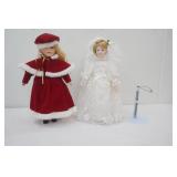 Porcelain dolls with stands