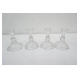 Vintage Crystal & Clear Glass Pieces. Small Candlestick Holders, Etched, Pressed, Light Smoke Color Ice Bucket