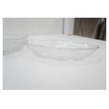 Vintage Crystal & Clear Glass Pieces. Small Candlestick Holders, Etched, Pressed, Light Smoke Color Ice Bucket