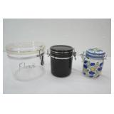(3ct) Canisters. 1 Poly, 2 ceramic