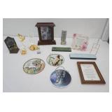 Collectibles Lot Crystal Delight 24K gold-plated tea-light candle holders, stained glass window suncatchers, inspirational decor, free standing photo frame and more