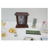 Collectibles Lot Crystal Delight 24K gold-plated tea-light candle holders, stained glass window suncatchers, inspirational decor, free standing photo frame and more