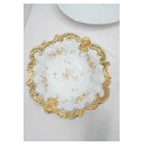 Vintage Fine China, Gold Rimmed, Casserole, Glass Serving Bowl with Gold Rim, Large Platter