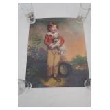 (3ct) Vintage Lithograph Art Prints. (Reproductions) "Master Simpson", "Pinkie", "Puppy Love"