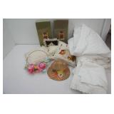 Vintage White Comforter, Vintage Pillows, Decor, Dry Foam for Flower Arrangements