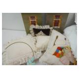 Vintage White Comforter, Vintage Pillows, Decor, Dry Foam for Flower Arrangements