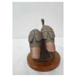 Bronze "Double Take" turkey sculpture by Brad Williams for Whitetails Unlimited. 9" tall 7.5" diameter base