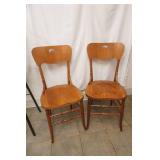 Antique Wooden Farmhouse Kitchen Chairs (pair of 2)
