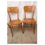 Antique Wooden Farmhouse Kitchen Chairs (pair of 2)