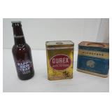Vintage Oil Cans & Budweiser Collectible Beer Bottle