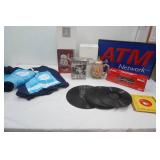 Collectible Beer Steins; John Wayne VHS Set, ATM Lighted Sign; Antique Records, Racing Champions 1:64 die-cast bank, VW shirt & Sweatshirt