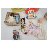 Vintage Toys & Collectibles. Fisher Price Change-a-Tune Piano, Wolverine Pink Metal Refrigerator, Collectible Vintage Dolls and More