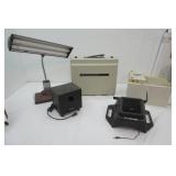 Vintage Desk Lamp, Vintage Computer Subwoofer, 3M portable Printer-Vintage