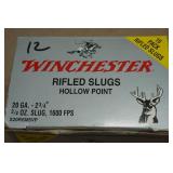 12 Winchester 20 Gauge 2-3/4" HP Rifled Slugs