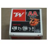 25 Winchester AA .410 Bore 2-1/2" 9 Shot Shotshells