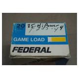 25 Federal Hi-Power 20 Gauge 2-3/4" 4 Shot Shotshells
