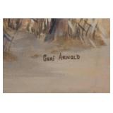 Geri Arnold Bison on the Plains Landscape Painting 13.5" x 13.5"
