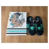 Fighting Sioux Lot - Homemade Sign & Slippers