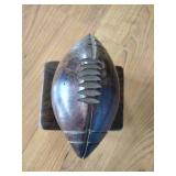 Neat Carved Wooden Football & Stand - Very Heavy