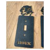 (2) Fighting Sioux Metal Switch Plates