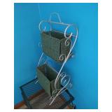 Metal Table & Basket Rack