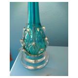 Beautiful Blue Glass Lamp