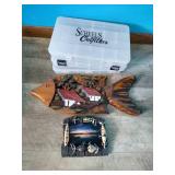 Fish Themed Lot - Tackle Cases & Decor