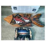 Fish Themed Lot - Tackle Cases & Decor