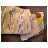 (9) Afghan Blankets - Mostly Baby/Lap Sized
