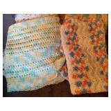(9) Afghan Blankets - Mostly Baby/Lap Sized