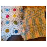 (9) Afghan Blankets - Mostly Baby/Lap Sized