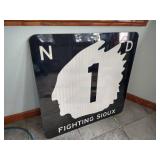 Large Metal Highway "Fighting Sioux" Sign