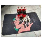 Fighting Sioux Rug & (6) Unopened Sioux Coke Bottles