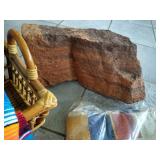 Mexican Blanket, Large Rock, New Rug & Replica Pot
