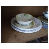 (3) Shelves of Dishes - Plates, Trays, Etc