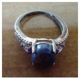 Pretty Sterling Silver Ring - Possibly Purple Turquoise
