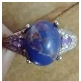 Pretty Sterling Silver Ring - Possibly Purple Turquoise