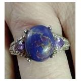 Pretty Sterling Silver Ring - Possibly Purple Turquoise