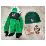 Fighting Sioux Lot - Monkey, Sealed REA Medal, Beanie, Etc