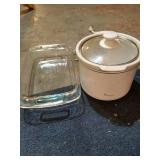 Pyrex Baking Pan & Small Toastmaster Slowcooker