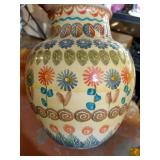 Vintage Italian Hand Painted Floral Pottery Vase - Very Pretty!