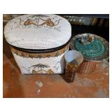 Home Decor Lot - Basket, Vase, Etc