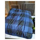 Comforter, Wheeled Backpack & Wilson Leather(?) Bag
