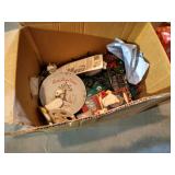 Christmas Decor Lot - Fiber Optic Tree, Nice Clock Etc
