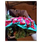 Christmas Decor Lot - Fiber Optic Tree, Nice Clock Etc