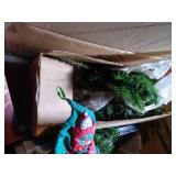 Christmas Decor Lot - Fiber Optic Tree, Nice Clock Etc