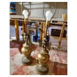 (2) Vintage Brass Eagle Lamps