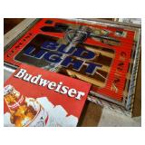 Large Budweiser Mirror & Tin Sign